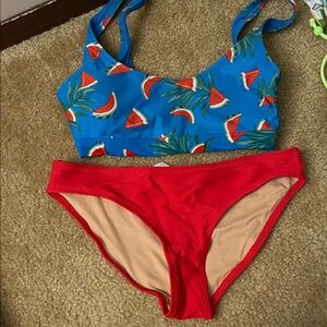 Watermelon Print Bikini Set